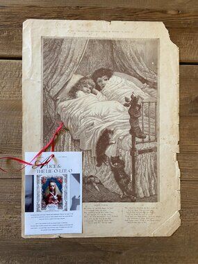 Antique Woodcut Engraving, Christmas Print, Antique Art